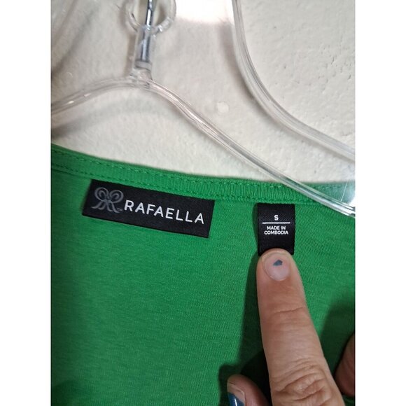 NWOT Rafaella Blouse Short Sleeve Business Casual Green Size Small - Picture 3 of 4